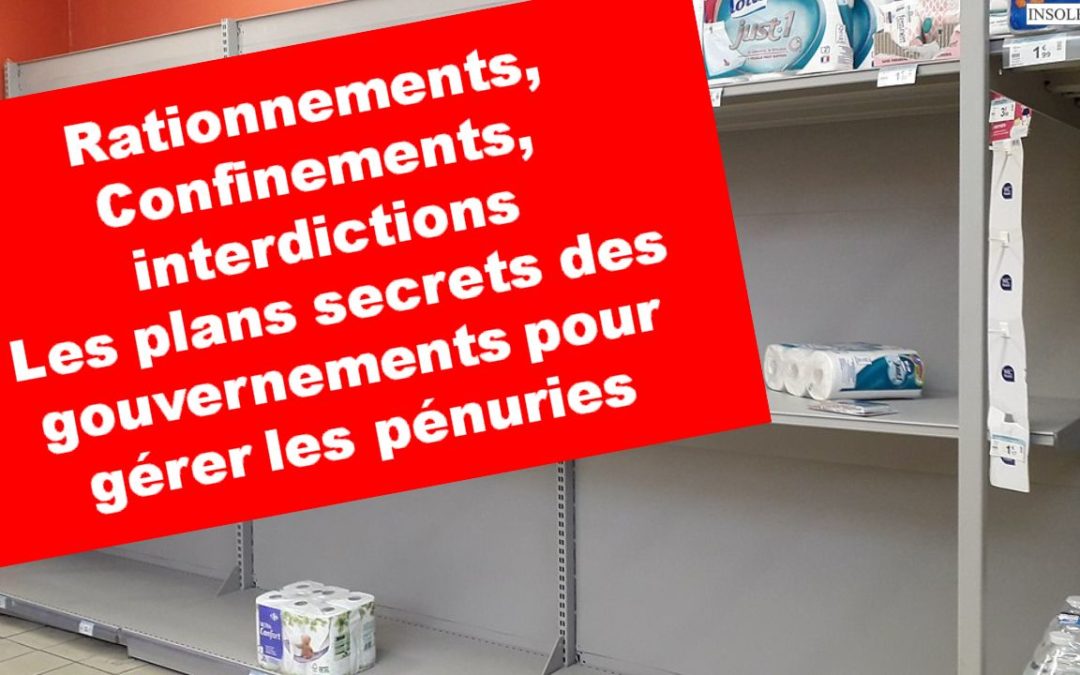 « Rationnements, interdictions, confinements, les plans secrets des gouvernements pour gérer les pénuries ! » L’édito de Charles SANNAT